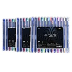 Buy Pentonic Multicolor Assorted Gel Pen with Hard Box Case 12