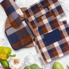 Buy Faburaa Cotton Heat Resistant Kitchen Linen Set (1 Apron, 2 Pot Holder,  2 Towel & 2 Gloves, Design - D05) Online at Best Prices in India - JioMart.