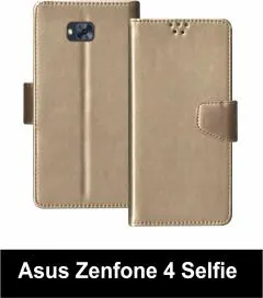 Buy Sbms Asus Zenfone 4 Selfie Gold Artificial Leather Shock Proof