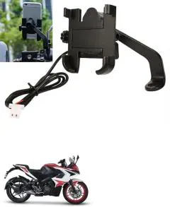 Buy Znee Smart Aluminum bike mobile holder With Charger For Pulsar