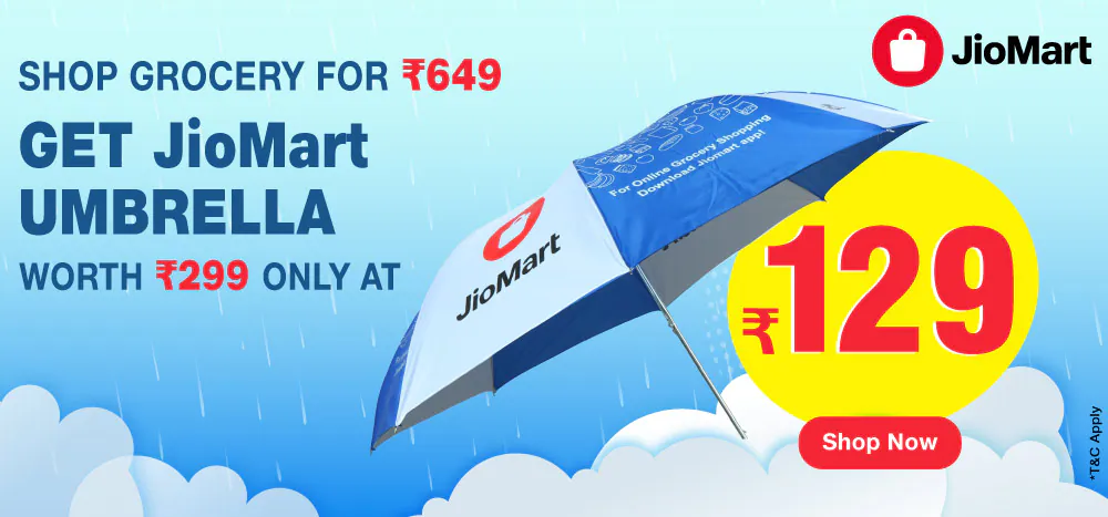 Shop Grocery For 649 | Get Jiomart Umbrella at 129