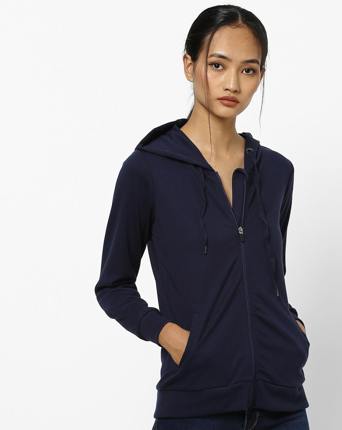 zip front hooded sweatshirt