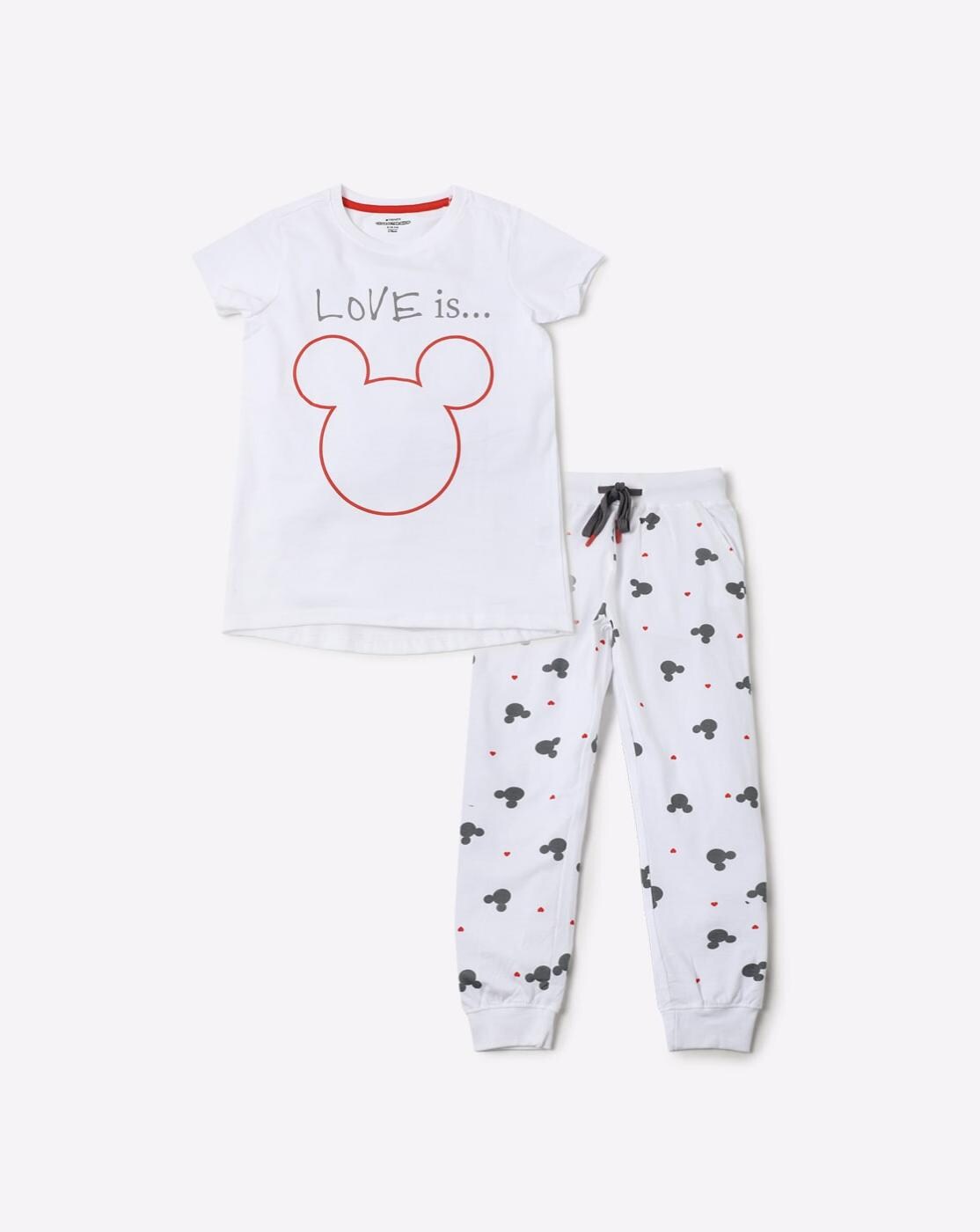 Mickey Love Youth T Shirt With Pyjamas Jiomart