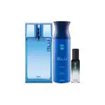 Ajmal Blu EDP & Blu Perfume Deo & Prose EDP Pack of 3 20 ml