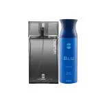Ajmal Kuro EDP Aromatic Spicy Perfume And Blu Homme Deodorant Aquatic Woody Fragrance 290 ml