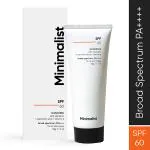 Minimalist SPF 60 Pa ++++ Sunscreen with Silymarin+Hyaluronic Acid+Vitamin E 50gm