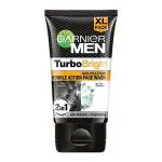 Garnier Men Turbo Bright 2 In 1 Anti Pollution Double Action Black Charcoal Vitamin C Face Wash 150gm