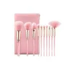 Allure Pink Diamond crystal makeup brush set of 10 with Pouch 1's