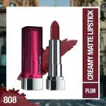 Maybelline New York Color Sensational Powder Matte Lipstick, Plum Perfection 808 3.9gm