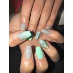 Nails On Board Handmade Press On Gel Nails- Holographic Sea Green 50 gm