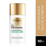 L'Oreal Paris New UV Defender Serum Protector SPF 50+ PA++++, LONG UVA Matte and Fresh with Airlicium 50ml