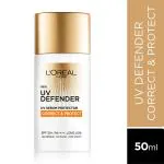 L'Oreal Paris UV Defender Serum Protector Sunscreen SPF 50 PA+++, Correct & Protect 50 ml