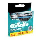 Gillette Mach3 Shaving 3-Bladed Cartridges 8's
