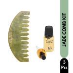 House of Beauty Jade Comb Kit with Black Seed Onion Oil Head Massage Tool To Reduce Hairfall (3Pcs) 1's