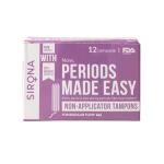 Sirona FDA Approved Non Applicator Tampon - Regular Flow 12's