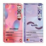 Stout Ultra Ribbed Condoms - Bubblegum 10's + Stout Ultra Thin BareFeel Condoms 10's (Combo Pack) 1's