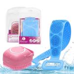 Majestique Silicone Body Scrubber with Bath Belt, Suitable for All Skin Cleaning - Multicolor 1's