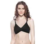 Prored Black Cotton Womens Bra (36)