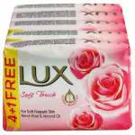 Lux soft Touch French Rose & Almond Oil Soap 100 g (Buy 4 Get 1 Free)