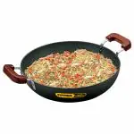 Hawkins Futura 7.5 Litre Deep Fry Pan, Hard Anodised Kadai, Flat Bottom Kadhai, Big Kadai, Black (AD75)