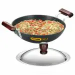 Hawkins Futura 2.75 Litre Deep Fry Pan, Hard Anodised Kadai with Stainless Steel Lid, Round Bottom Kadhai, Black (AK275S)