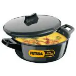 Hawkins Futura 3 Litre Cook n Serve Bowl, Hard Anodised Saucepan with Hard Anodised Lid, Sauce Pan for Cooking and Serving, Black (ACB30)