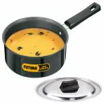 Hawkins Futura 2.25 Litre Saucepan, Hard Anodised Sauce Pan with Stainless Steel Lid, Cooking Pot with Long Handle, Black (AS225S)
