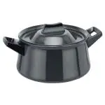 Hawkins Futura 3 Litre Handi, Hard Anodised Sauce Pan and Lid, Saucepan with Two Short Handles, Biryani Handi, Black (AH3S)