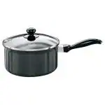 Hawkins Futura 3 Litre Saucepan, Non Stick Sauce Pan with Glass Lid, Small Sauce Pan, Black (NS30G)
