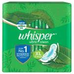 Whisper Ultra Clean Sanitary Napkin with Wings (XL) 15 pads