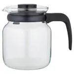 Borosil Black Glass Flame & Microwave Proof Carafe with Strainer Lid 650 ml