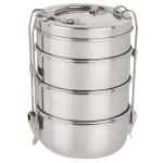 Neelam Dura Stainless Steel Round Hot Food Tiffin with Carry Bag (8 x 4 Inches)
