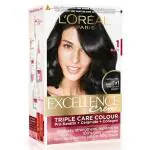 L'Oreal Paris Excellence Creme Hair Colour, Black (1) (72 ml + 100 g)