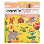 Camlin Assorted Wooden Colour Pencils With Free Sharpener (12 Shades) - Design/colour may vary