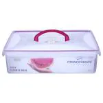 Princeware Click N Seal Transparent Rectangle Plastic Container 4900 ml with Handle