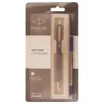 Parker Vector Standard Chrome Trim Blue Roller Ball Pen