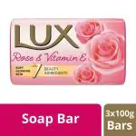 Lux Rose & Vitamin E Soft Glowing Skin Soap Bar 100 g (Pack of 3)