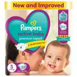 Pampers Active Baby Diapers (S) 22 count (3 - 8 kg)