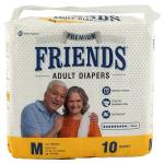 Friends Premium Adult Diapers (M, 28 - 44 inches) 10 count