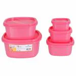 Princeware Store Fresh Assorted Colour Square Plastic Container 2475 ml (Set of 5)