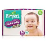 Pampers Active Baby Diapers (M) 62 count (6 - 11 kg)
