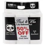 Black & White 2 Ply Bathroom Roll 275 sheets (Pack of 12)