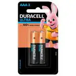 Duracell Ultra AAA Alkaline Batteries 1.5 V (Pack of 2)