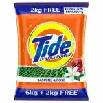 Tide Plus Double Power Jasmine & Rose Detergent Powder 6 kg (Get Extra 2 kg Free)