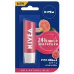 Nivea 24H Caring Lip Balm with Natural Oils, Pink Guava Shine 4.8 g