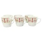 UPC Assorted Colour Bone China Coffee Mug 180 ml (Set of 6) - Design / Colour may vary