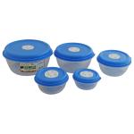 Princeware Fresh Vent Assorted Round Plastic Bowl Container Set (5 pcs)