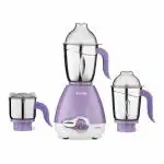 Preethi Lavender 600 watts Mixer Grinder with 3 Stainless Steel Jars, Turbo Vent Technology