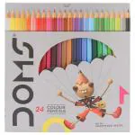 Doms Full Size Colour Pencils with Sharpener (24 Shades) - Design / Colour may vary