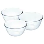 Borosil Glass Mixing Bowls 0.5+ 0.9+ 1.3 L (Set of 3)